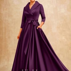 Grape high low dress